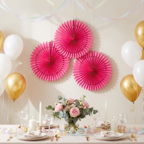 Party Deco flor de panal Rosa Ø40cm 4pcs | Floristik24.es