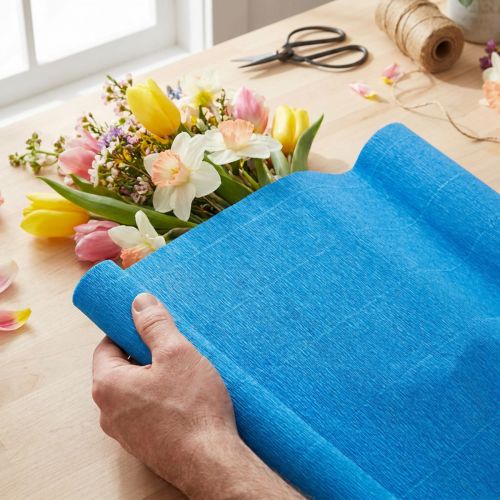 Artículo Papel crepé para floristería azul 50×250cm 5 piezas