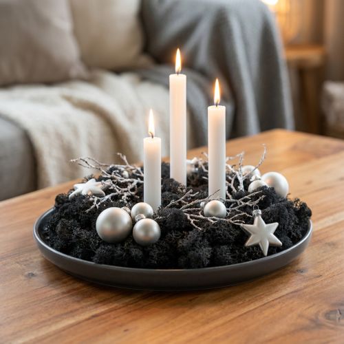 Musgo negro decorativo, musgo islandés preservado para manualidades, 400 g | Floristik24.es