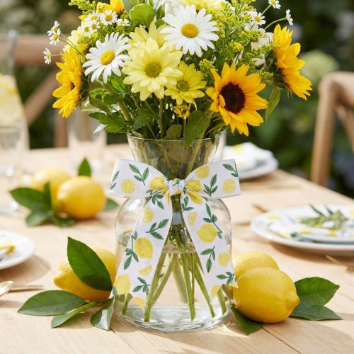 Cinta de regalo cinta decorativa decoración limón verano A40mm L20m | Floristik24.es