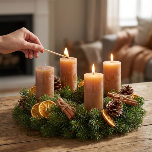 Velas de pilar de color sólido, caramelo, 50 x 100 mm, juego de 4, duración prolongada | Floristik24.es