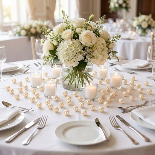 Cuentas decorativas Ø10mm champagne 115 piezas | Floristik24.es