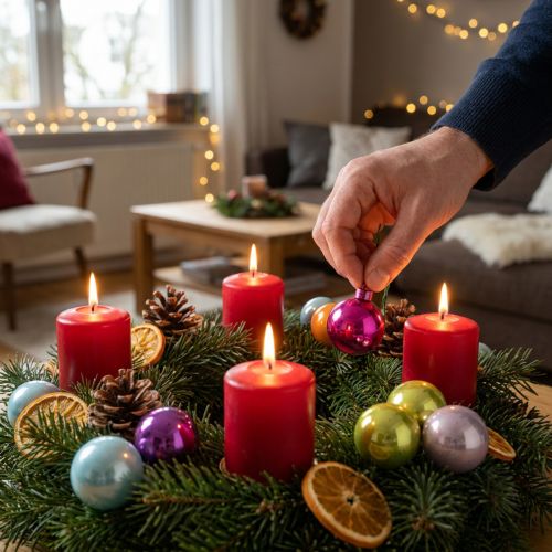 Artículo Mini adornos navideños en alambre, bayas espejadas, coloridos, 40 mm, 32 piezas