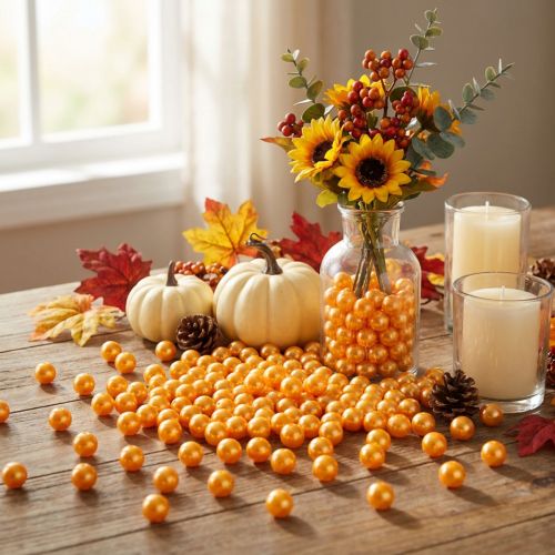 Cuentas decorativas Ø10mm naranja 115 piezas | Floristik24.es