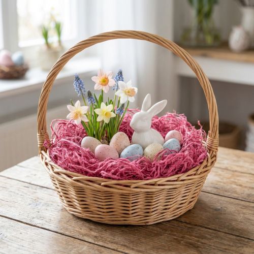 Artículo Rafia de algodón morera rosa 150 g decoración natural