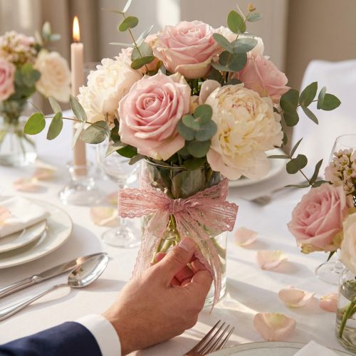 Cinta de encaje cinta de boda cinta encaje rosa viejo 20mm 20m | Floristik24.es