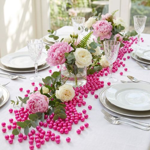 Cuentas decorativas rosas, Ø8 mm, 250 unidades | Floristik24.es