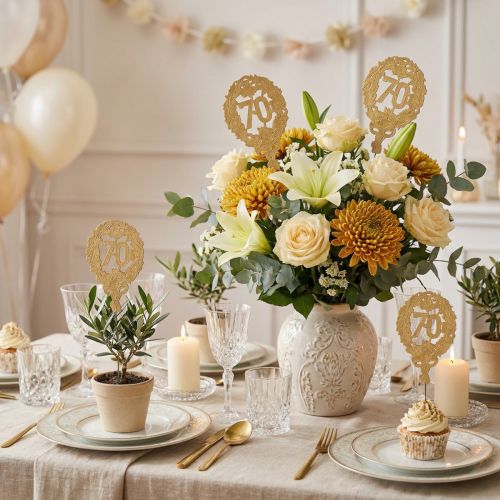 Número de aniversario 70, 12 cm, 10 unidades | Floristik24.es