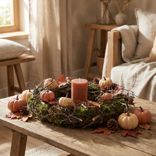 Corona decorativa corona de musgo con ramas de bonsái natural Ø30cm | Floristik24.es