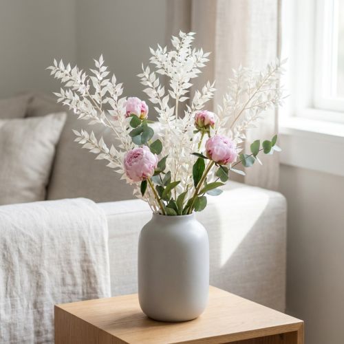 Ramas de ruscus, ramas decorativas, flores secas blanqueadas, 10 unidades | Floristik24.es
