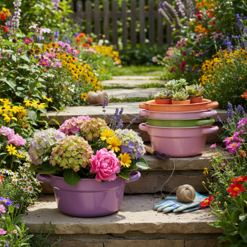 Artículo Bol decorativo de metal, 4 colores primaverales, Ø17cm, 4 piezas