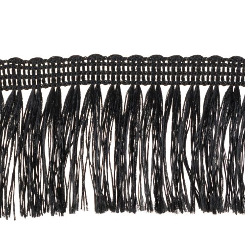 Floristik24 Cinta negra con flecos de 4 cm, ribete de cordón, lúrex decorativo con flecos de 25 m