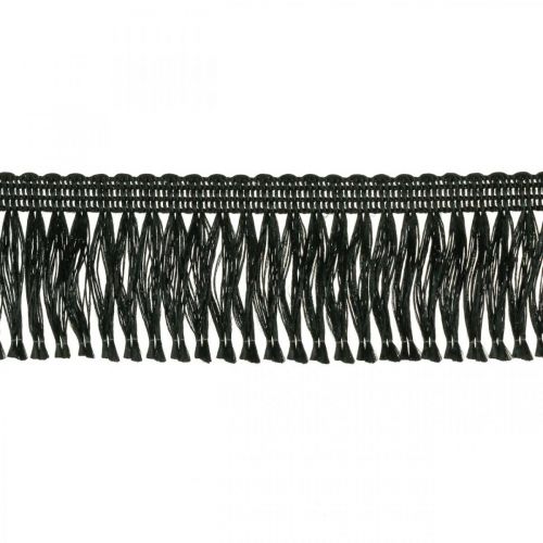 Artículo Cinta de flecos, ribete de cordoncillo, flecos leoneses Negro W4cm L25m