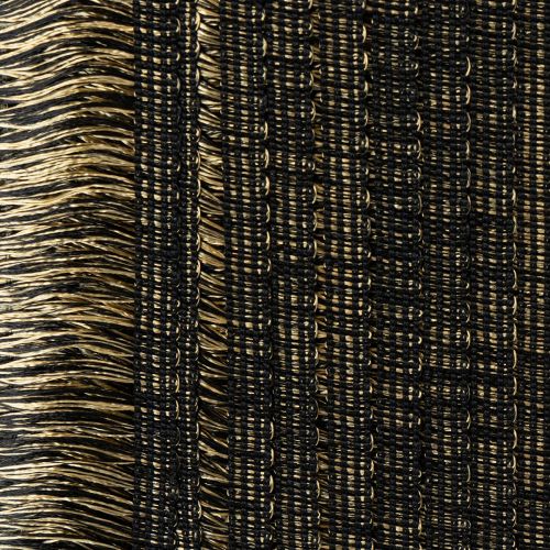 Ribete con flecos negros y dorados de 4 cm x 25 m - Ideal para decoración de coronas, cintas de luto y accesorios vintage. | Floristik24.es