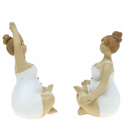 Floristik24 Figura decorativa mujer yoga 11cm 2pcs blanco