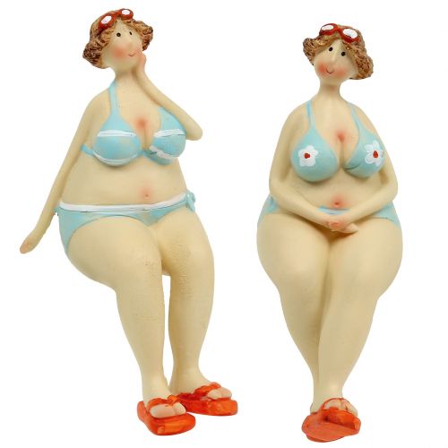 Floristik24 Taburete mujer con borde bikini decoración verano 15cm 2pcs