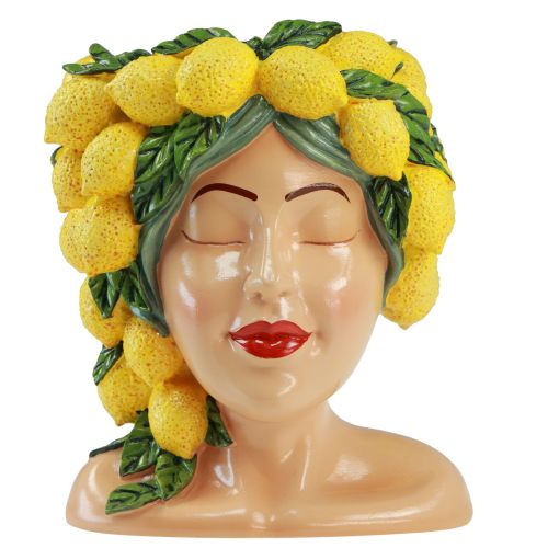 Artículo Busto de mujer macetero decoración limón Mediterráneo Al. 21,5 cm