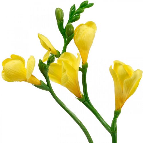 Floristik24 Fresias, flores artificiales, fresias en ramo amarillo L64cm 6pcs