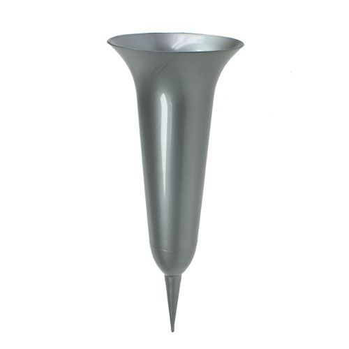 Jarrón tumba plata 40cm