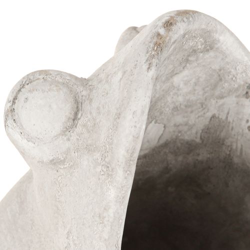 Artículo Maceta decorativa con forma de rana, color gris hormigón, altura 18,5 cm.