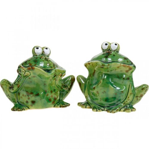 Floristik24 Pareja de ranas, decoración de cerámica, rana decorativa, ranas sentadas