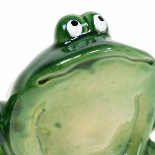 Floristik24 Rana decorativa piedra artificial verde 9cm H5.8cm