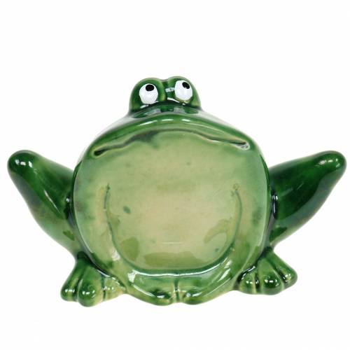 Floristik24 Rana decorativa piedra artificial verde 9cm H5.8cm