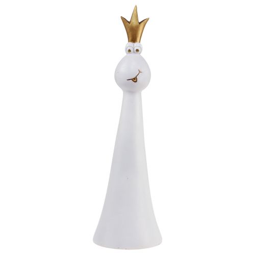 Floristik24 Figura decorativa Rana Príncipe Rana decorativa Oro blanco Al. 30,5 cm