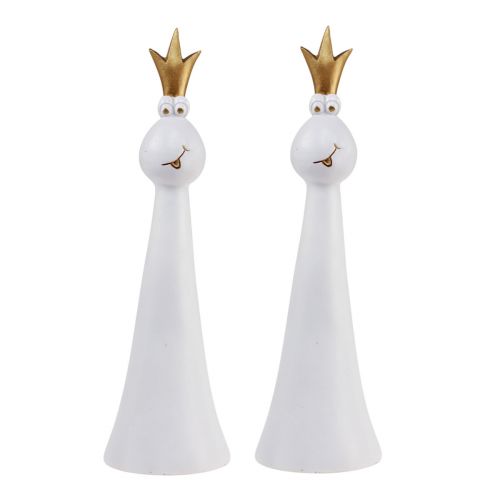 Floristik24 Rana Príncipe Decoración Rana Decoración Figura Oro Blanco H19.5cm 2pcs