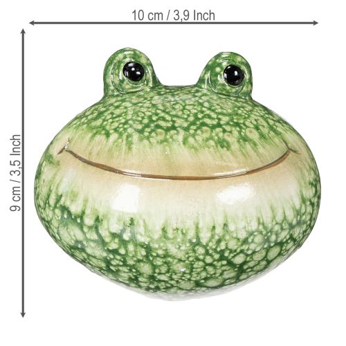 Artículo Figura decorativa de rana para una decoración divertida de hogar y jardín, verde, 11 cm, 2 piezas