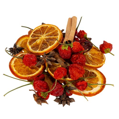 Set de decoración de rodajas de naranja secas con canela y estrellas para decoración de mesa festiva 70 g