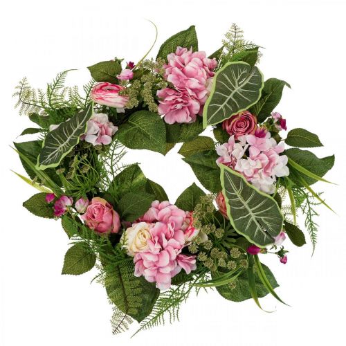 Floristik24 Guirnalda Primavera Guirnalda Peonía Ranunculus Artificial Ø50cm