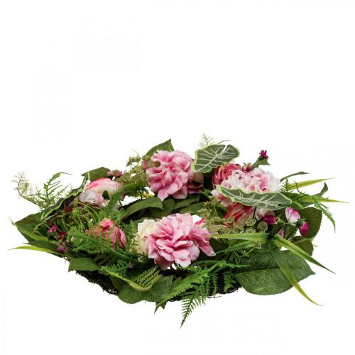 Floristik24 Guirnalda Primavera Guirnalda Peonía Ranunculus Artificial Ø50cm