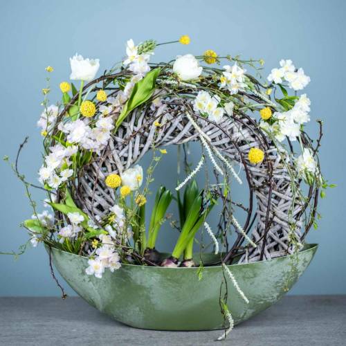Floristik24 Ramo de tulipanes decorativos primaverales blanco 26,5cm 5 piezas