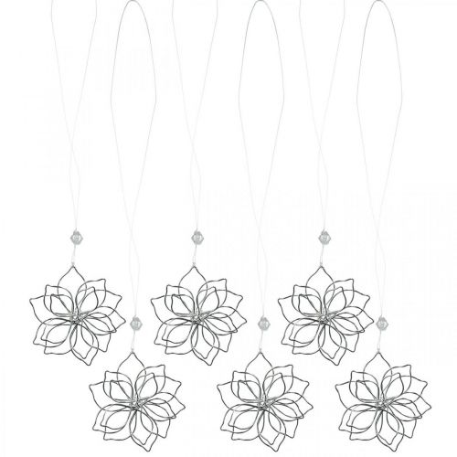 Floristik24 Decoración de primavera, flor de alambre, flor de metal, decoración de boda, colgante decorativo verano 6 piezas
