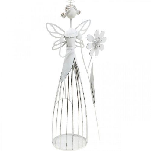 Floristik24 Decoración de primavera, hada de las flores, farol de metal, hada de las flores con flor 34,5cm