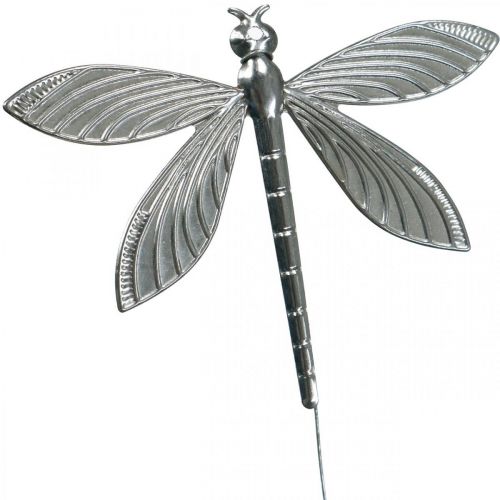 Floristik24 Decoración de primavera, enchufe decorativo de libélula, decoración de boda, verano, libélula de metal 12 piezas