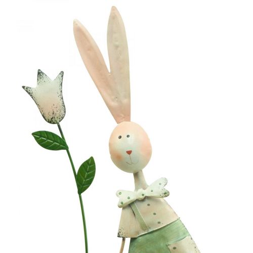 Floristik24 Decoración de primavera conejitos de metal par de conejitos Al. 48 cm