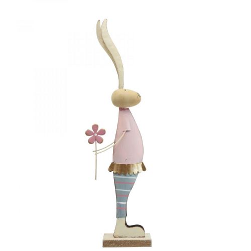 Floristik24 Decoración de primavera conejos de metal pareja de conejos Al. 39 cm