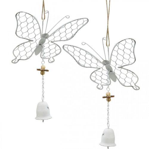 Decoración de primavera, mariposas de metal, Pascua, decoración colgante mariposa 2 piezas