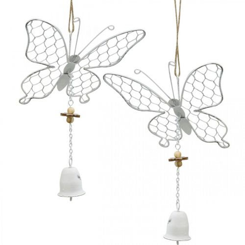 Floristik24 Decoración de primavera, mariposas de metal, Pascua, decoración colgante mariposa 2 piezas