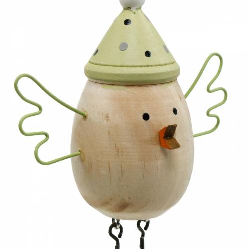 Floristik24 Decoración de primavera, pájaros de madera, pájaro de invierno con sombrero, etiqueta de madera 4 piezas