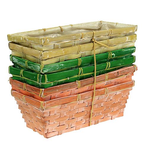 Artículo Cesta de primavera 25x13x9cm naranja, amarillo, verde 6 piezas
