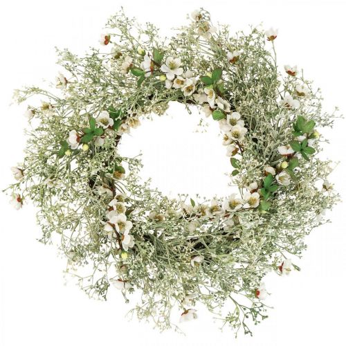 Floristik24 Corona primavera flores de cerezo corona de gypsophila artificial Ø50cm