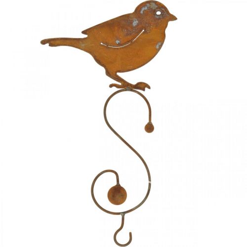 Floristik24 Pájaro decorativo de metal, colgador de comida, decoración de jardín acero inoxidable L38cm