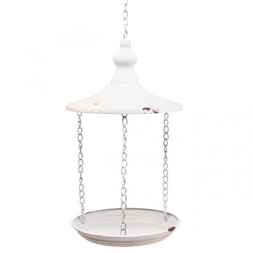 Floristik24 Adorno colgante comedero para pájaros decorativo shabby chic blanco Ø20cm