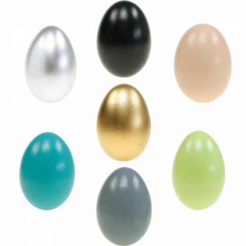Artículo Huevos de ganso huevos soplados Decoración de Pascua varios colores 12 piezas