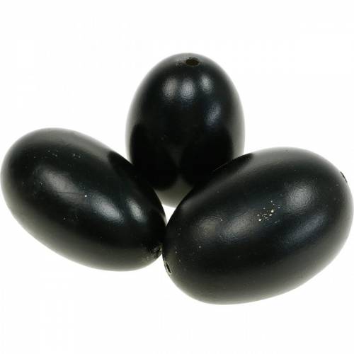 Artículo Huevos de ganso Huevos soplados negros Decoración de Pascua 12 piezas