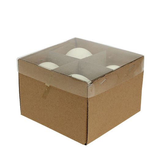Floristik24 Huevos De Ganso Blanco 7cm 4pcs
