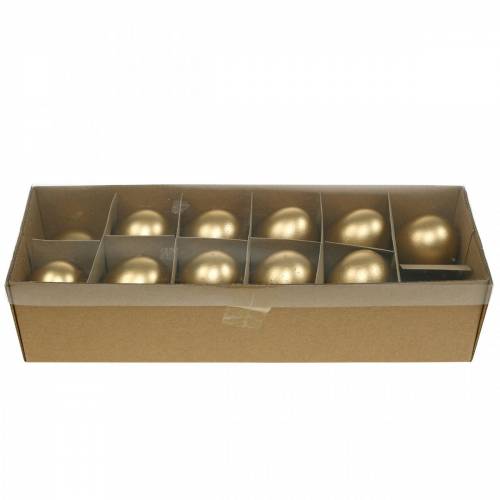Artículo Huevos de ganso dorados soplados huevos decoración de Pascua 10 piezas